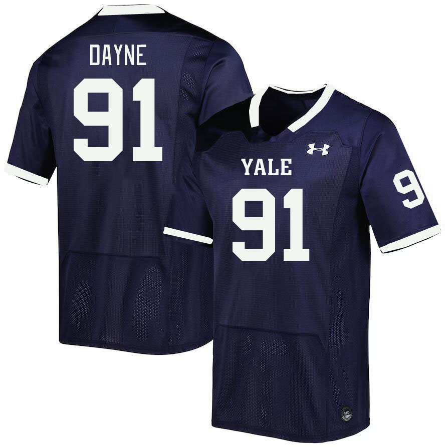 Men-Youth #91 Zion Dayne Yale Bulldogs 2023 College Football Jerseys Stitched-Blue